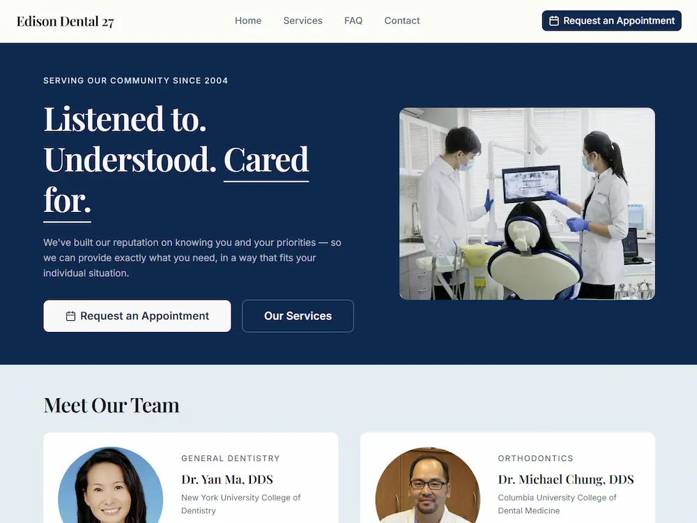 Edison Dental 27 — hero section